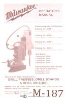 Milwaukee-MIlwaukee 4200 Series, Drill Presses, Stands and Motors, Operators Manual 1998-4202-4203-4204-1-4206-1-4208-1-4210-1-4253-1-4262-1-4292-1-01